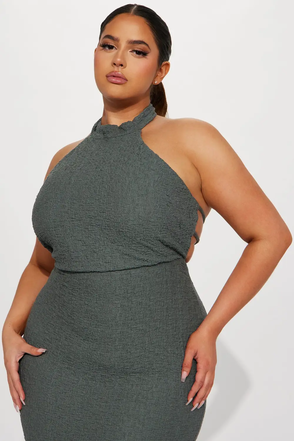 Taelynn Textured Maxi Dress - Charcoal