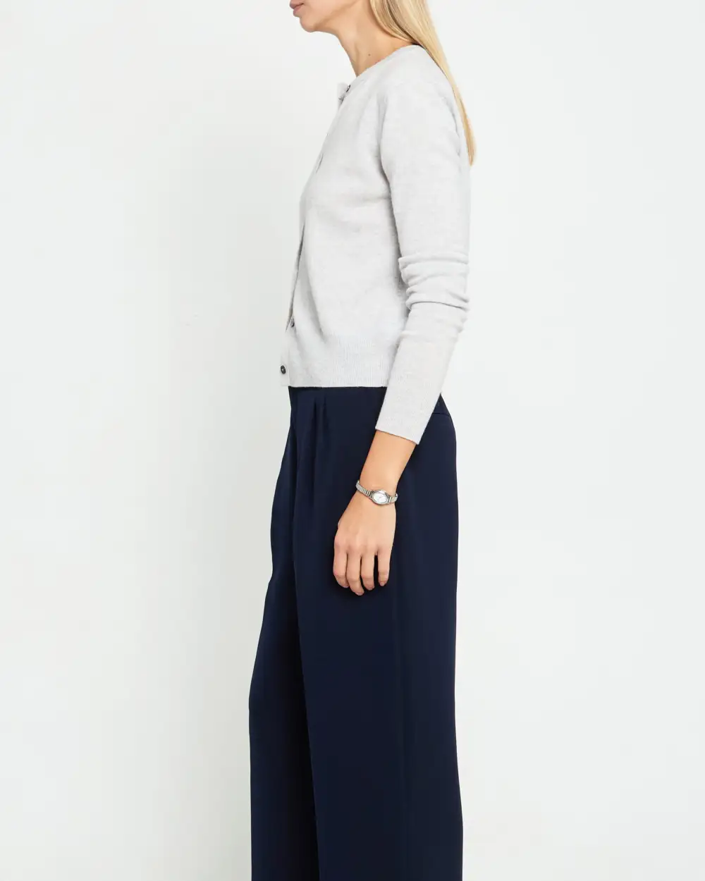 Open Front Buttoned Cardigan