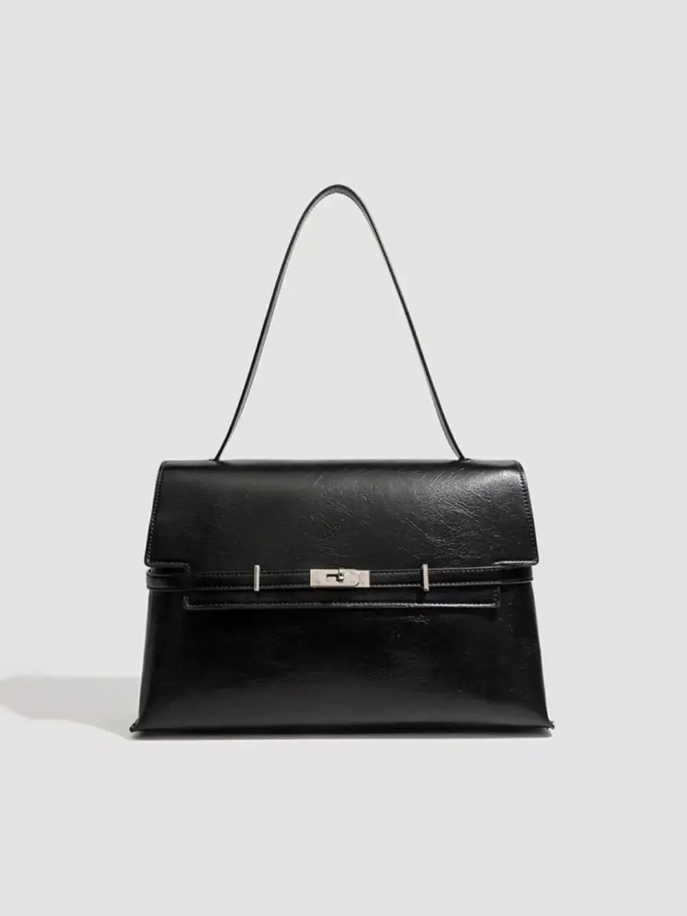 Buckle Leather Shoulder Bag