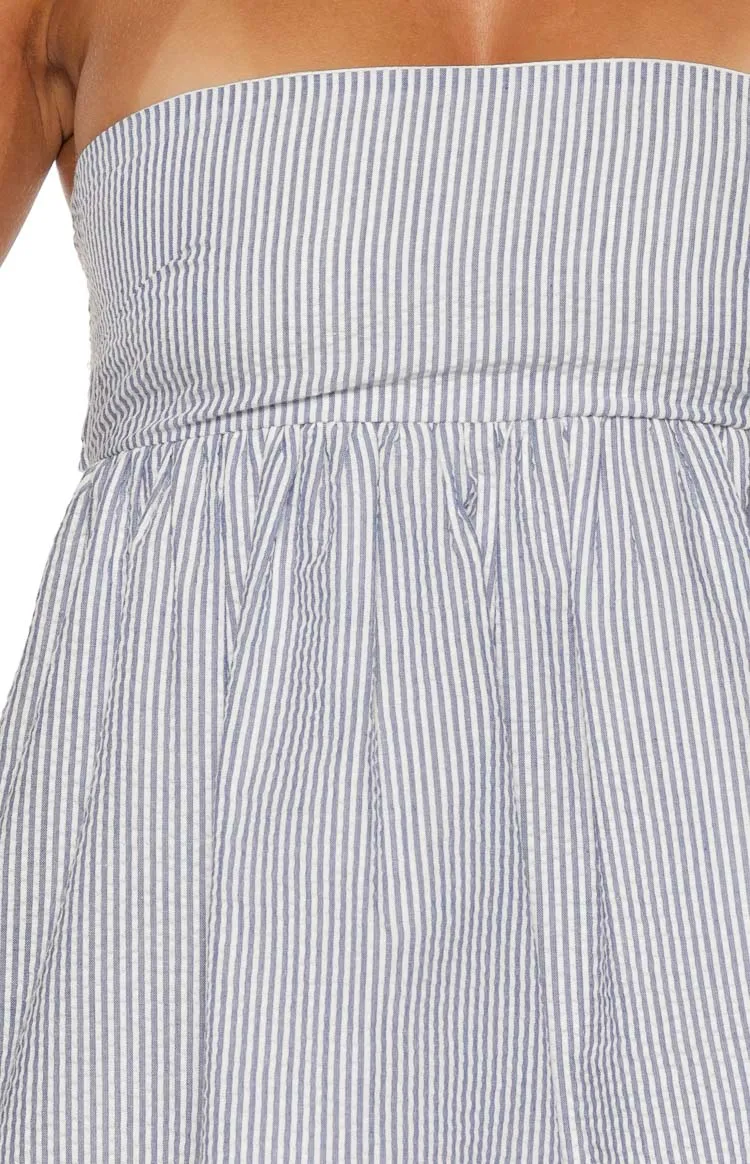 Strapless Stripe Mini Dress