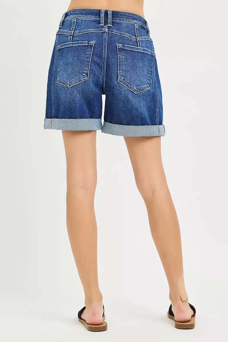 High Rise Seamed Casual Shorts