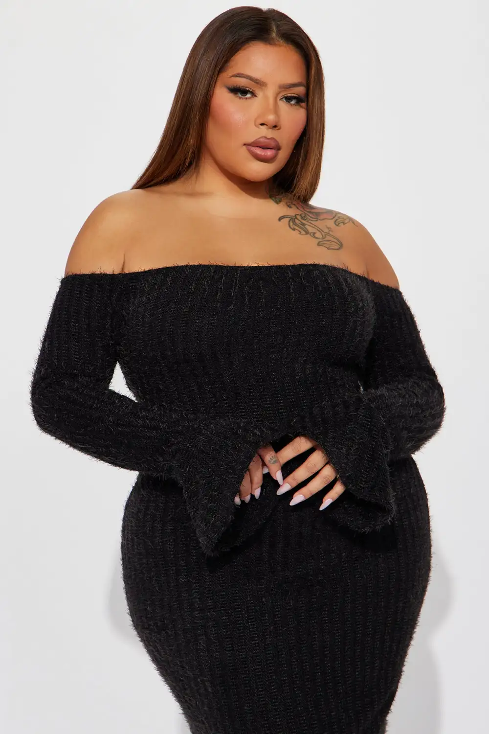 Mile High Sweater Maxi Dress - Black