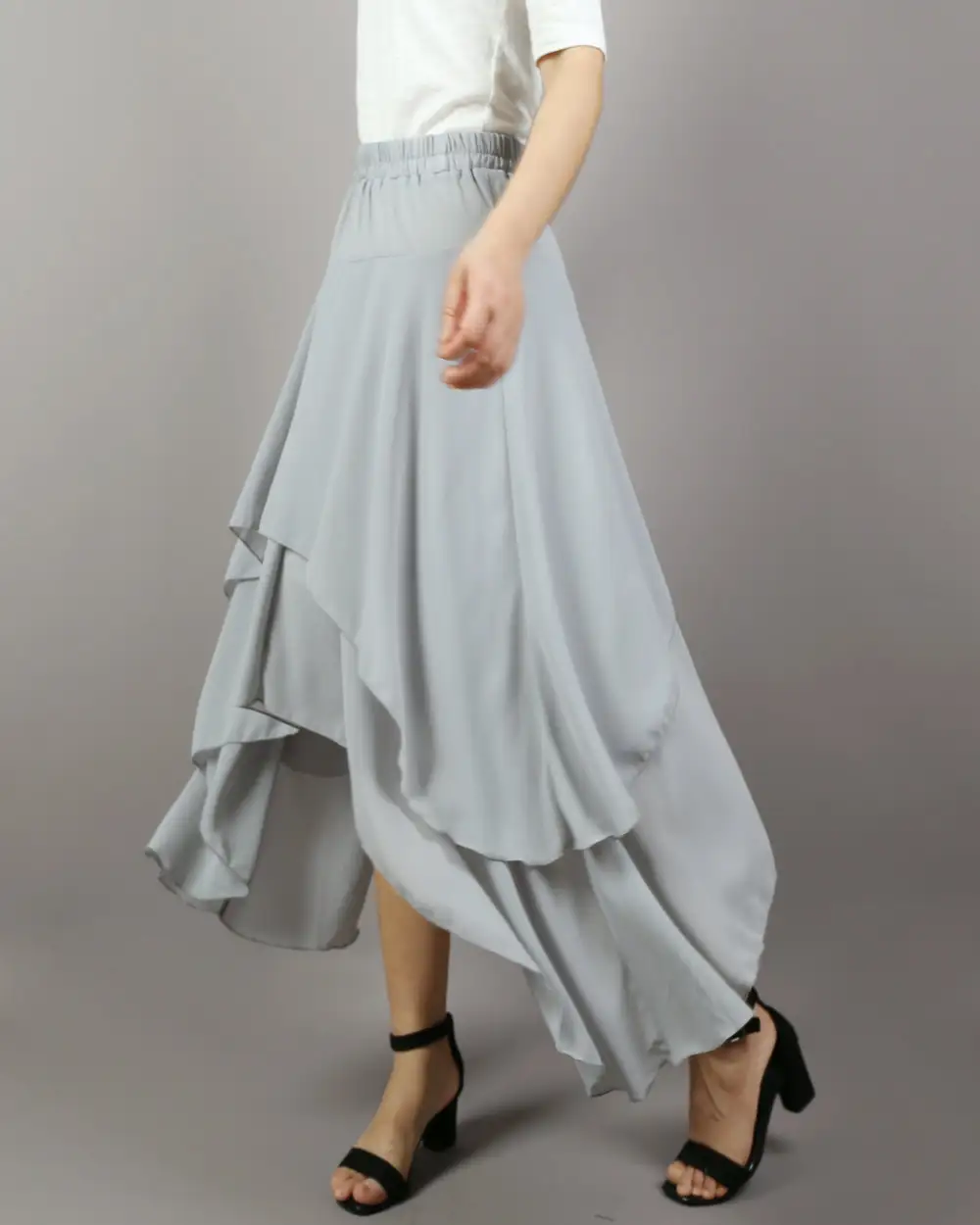 Airy Elastic Waist Chiffon Skirt