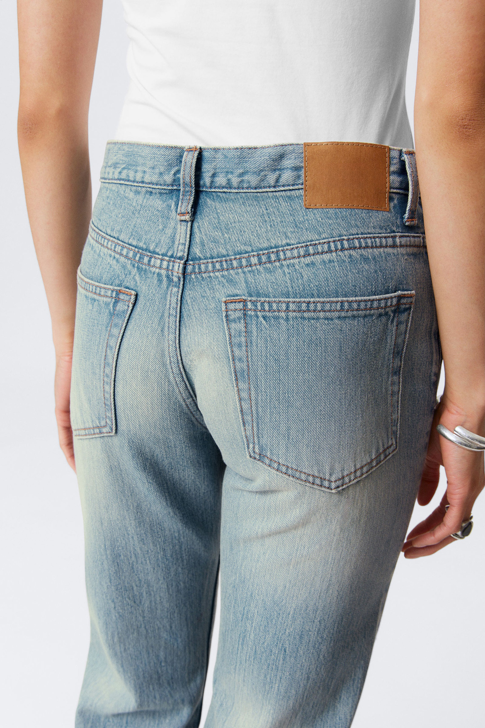 Pocketed Mid Waist Bootcut Jeans