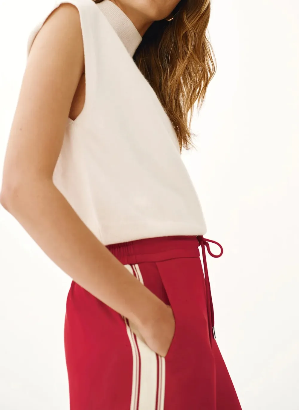 Casual Style Red Side Stripe Trousers