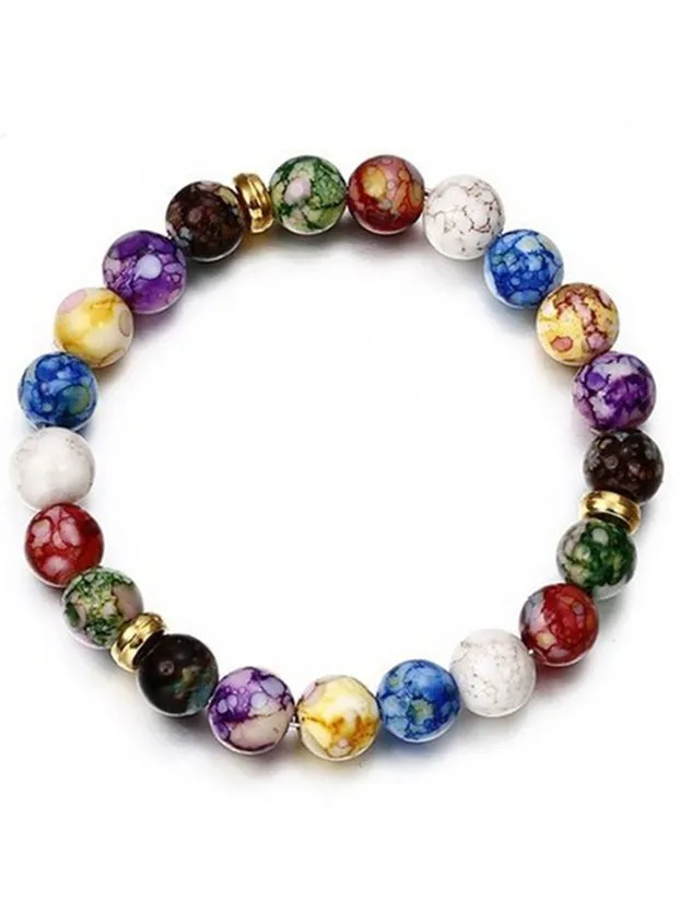 Leisure Ethnic Style Natural Mineral Colorful Beaded Bracelet