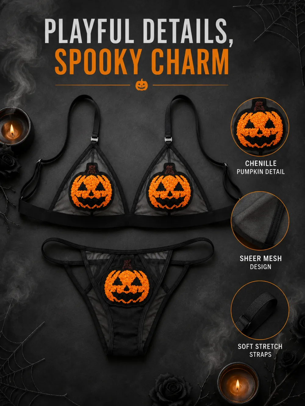 Halloween Sexy Lingerie Set / Halloween Costume Lingerie / Spooky Cute Intimate Set
