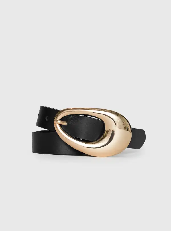 Urban Buckle Faux Leather Belt