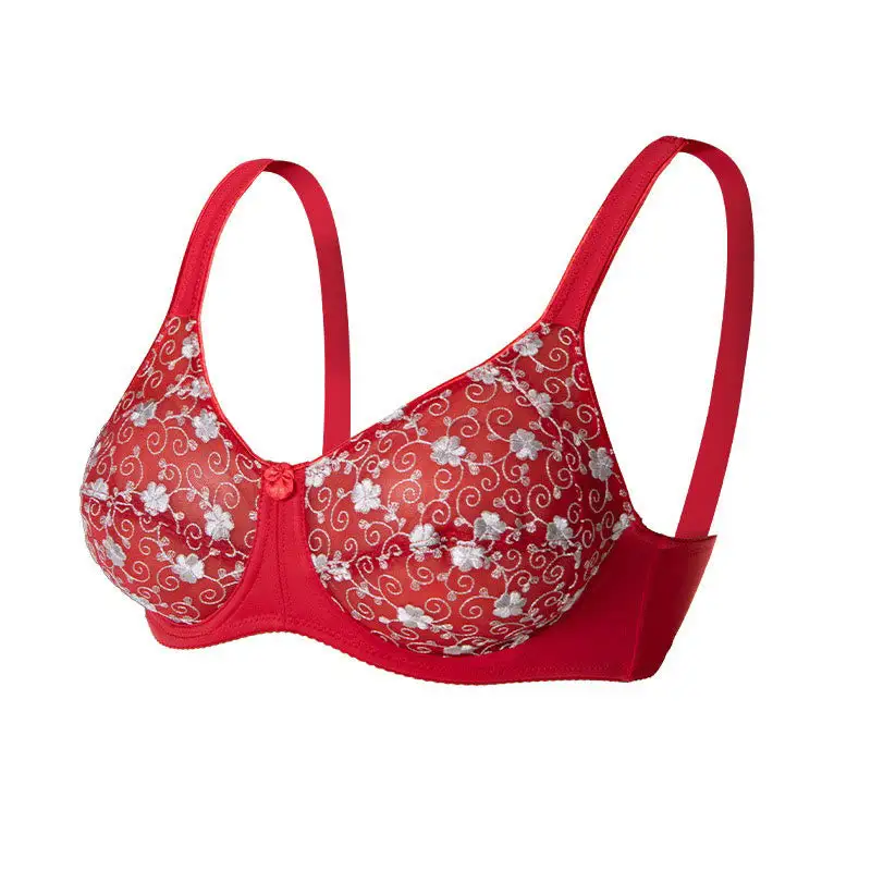 Flower Embroidery Full Coverage Bra