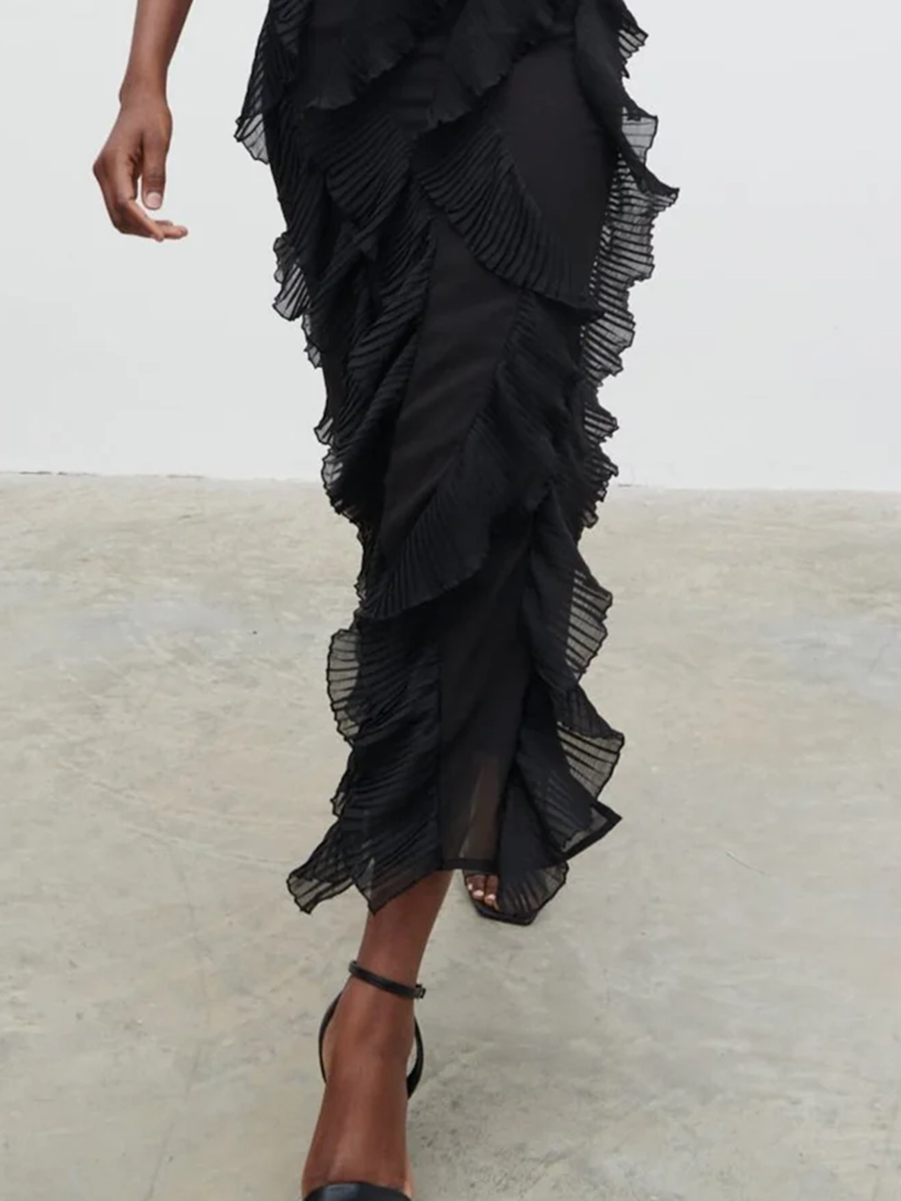 Bandeau Ruffle Midi Dress