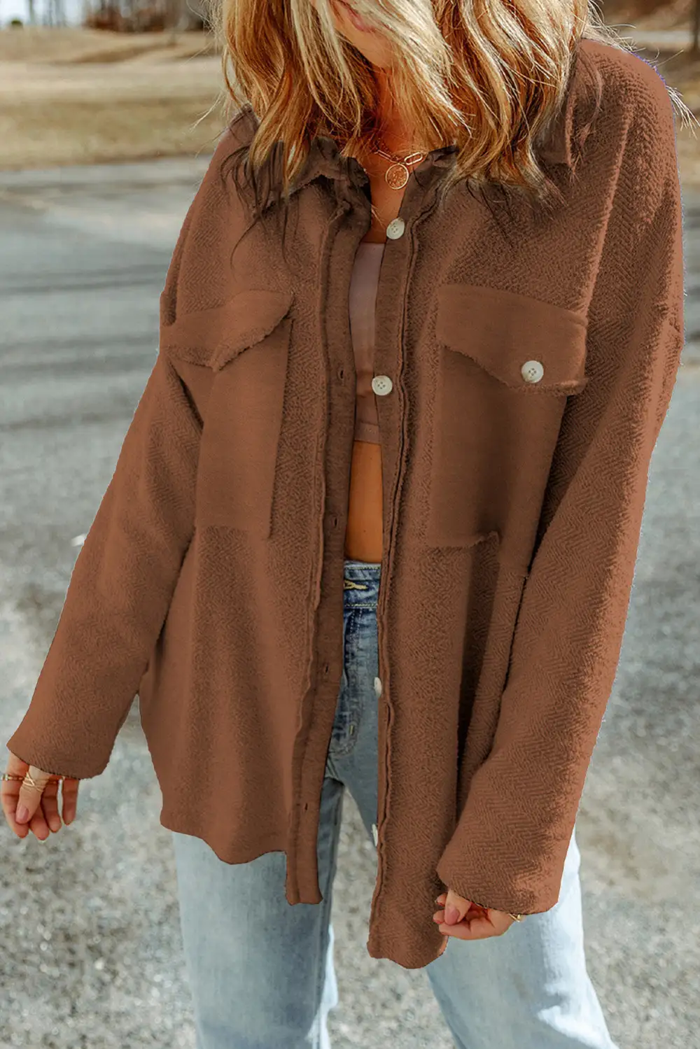 Layered Textured Layered Shacket