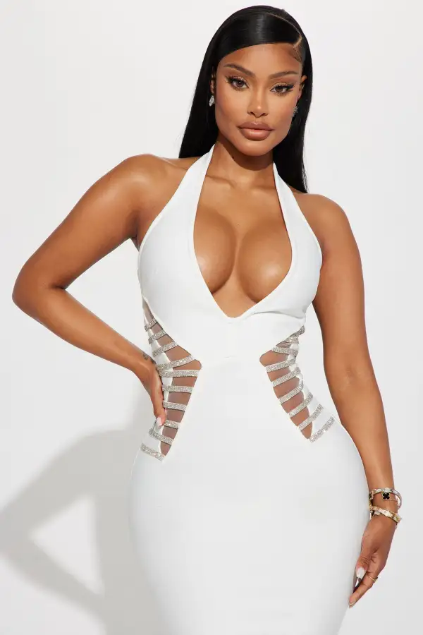 Carmen Bandage Maxi Dress - White