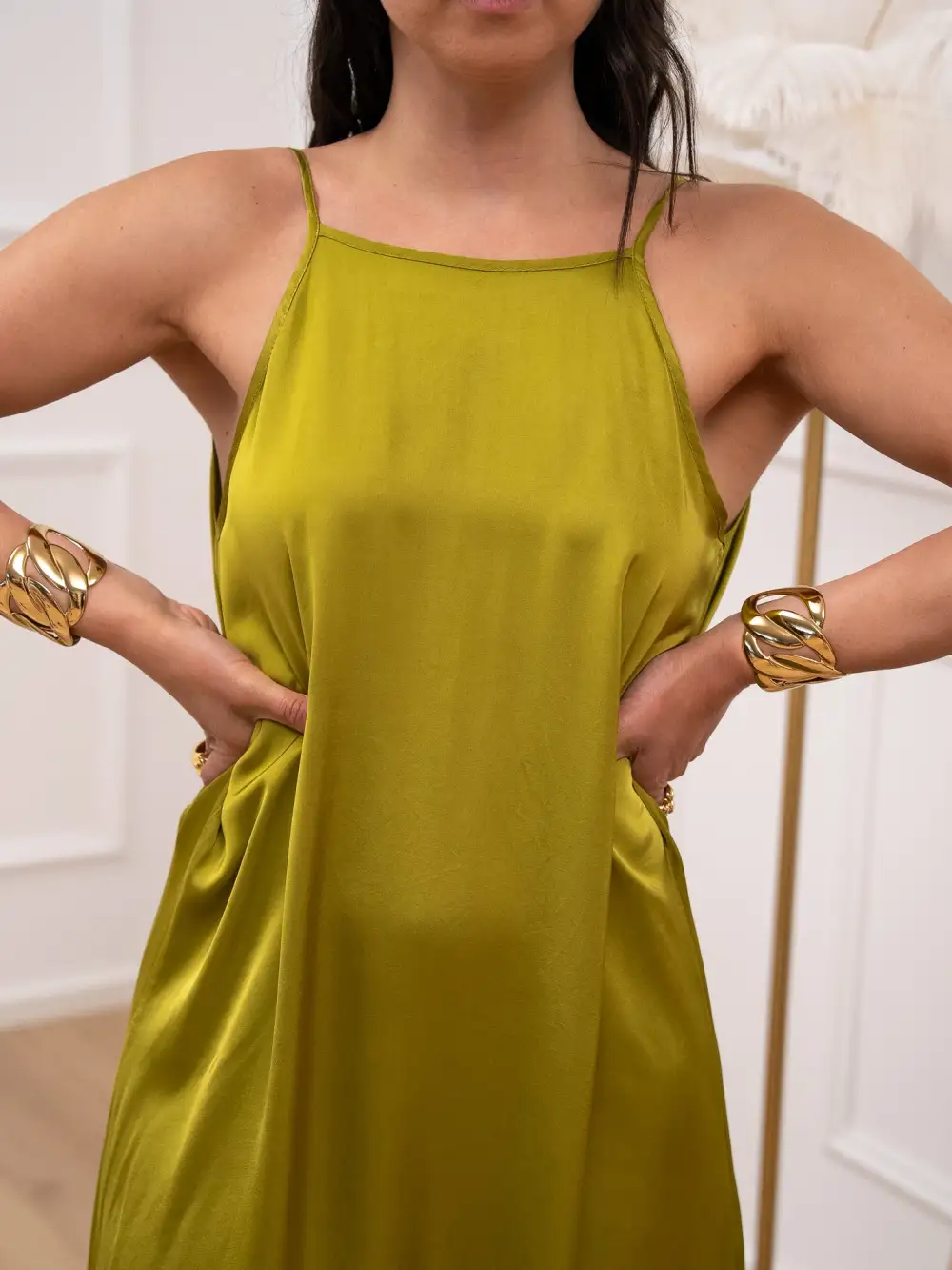 Neck Viscose Dress