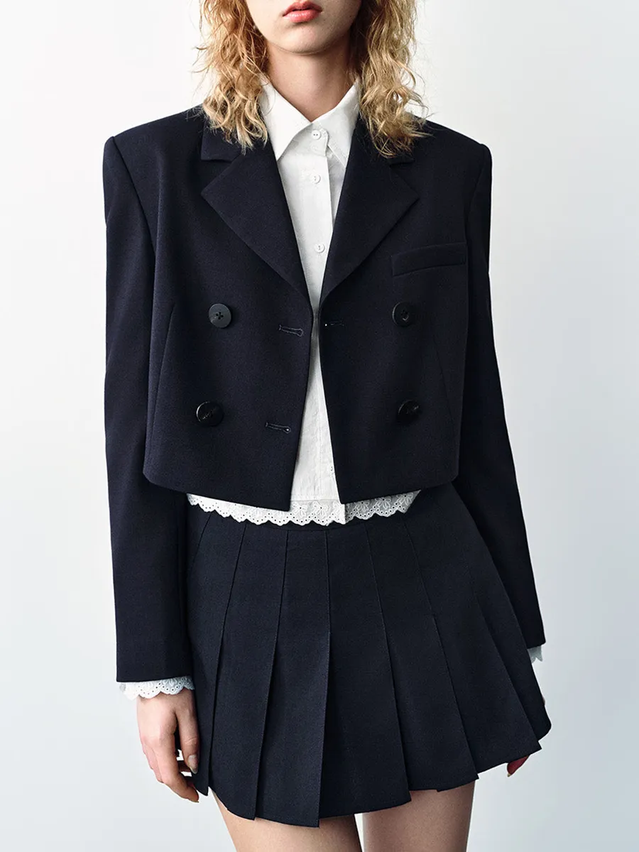 A Black School-Style Uniform Jacket For Ladies