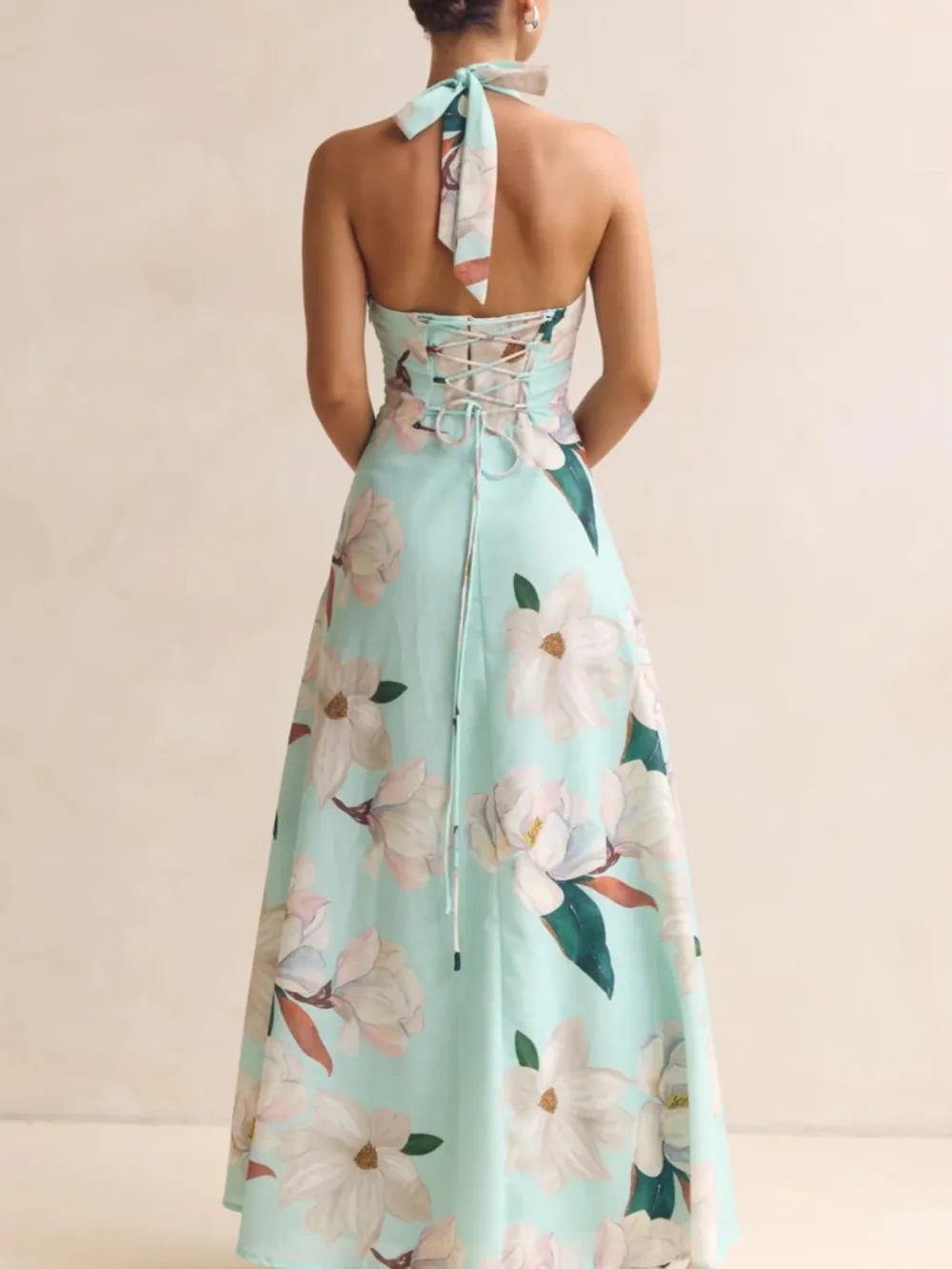 Clean Line Floral Printed Maxi Dress