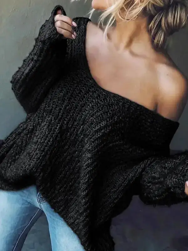 Easygoing Drop Shoulder Knit Sweater