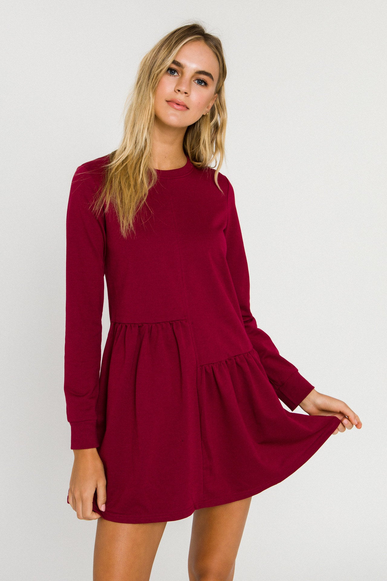 Knit Unbalanced Seam Dress