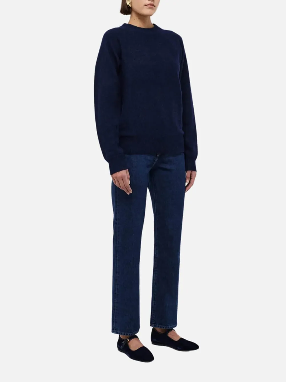 High Rise Button Straight Jeans
