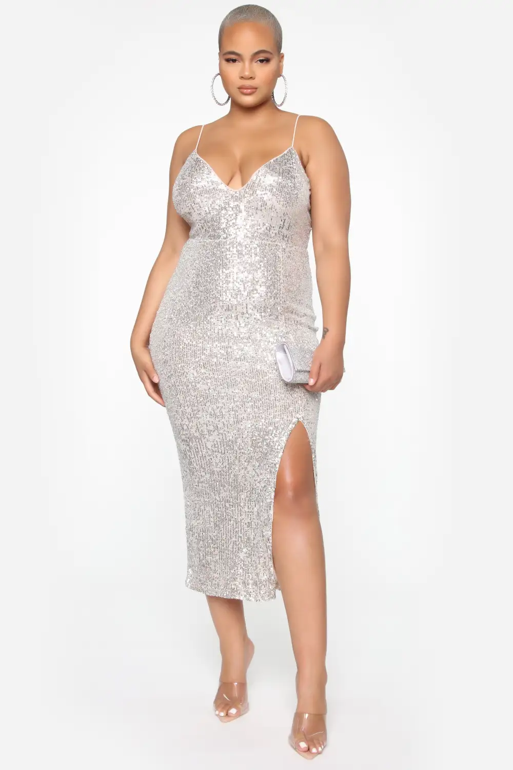 Stars Do Shine Sequin Dress - Silver