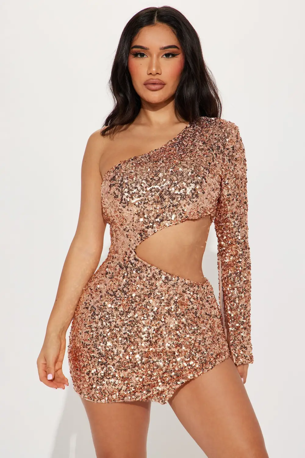 Amelia Sequin Mini Dress - Gold
