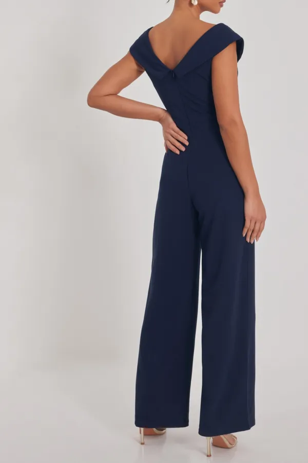 Navy Wide Leg Jumpsuit