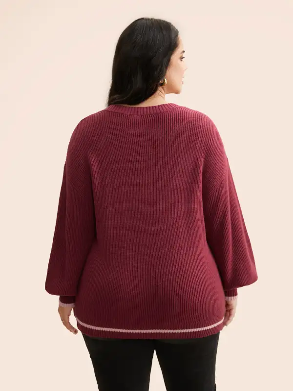 Supersoft Essentials V Neck Contrast Trim Pullover