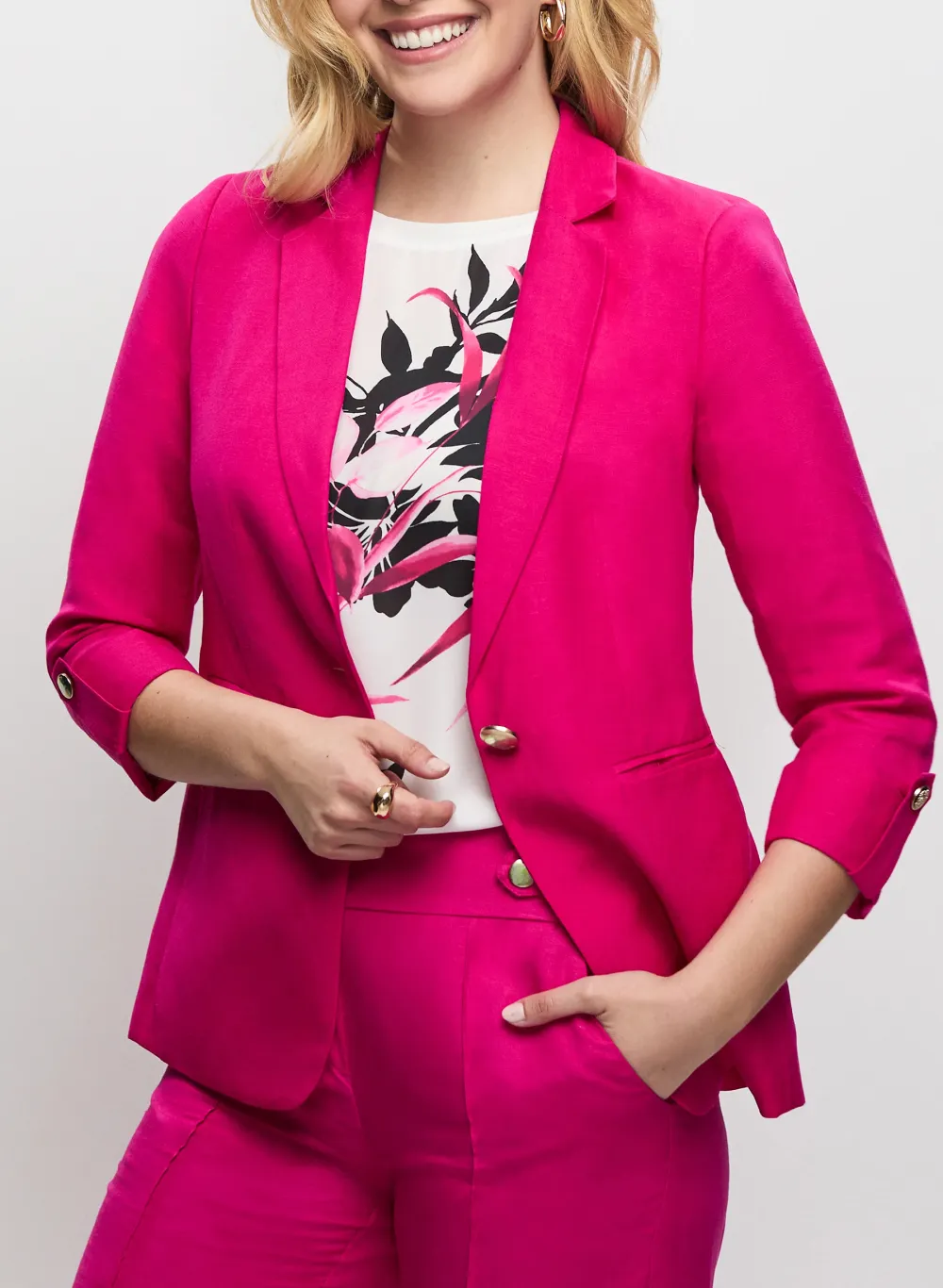 Ivory Linen Blend Blazer