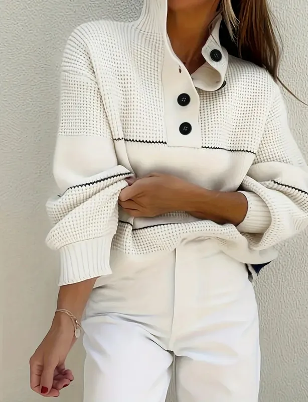 Black and White Collared Sweater