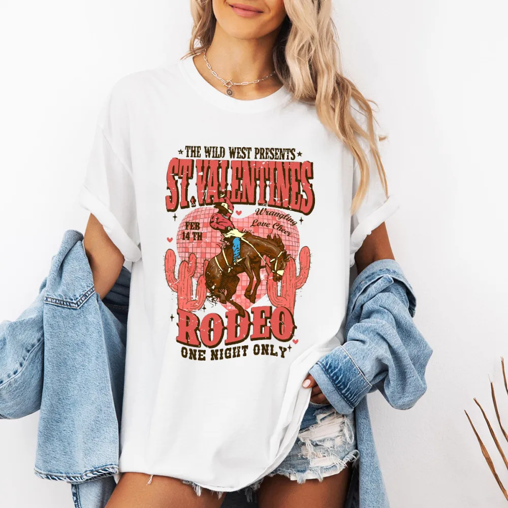 With Hearts And Cactus In The Background Casual T-Shirt