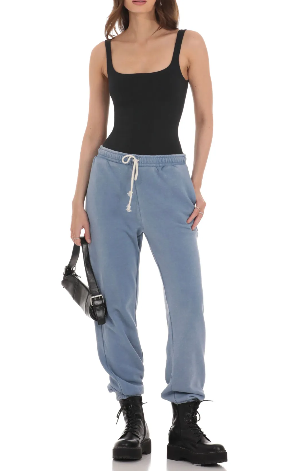 Basic Tank Bodysuit in Black