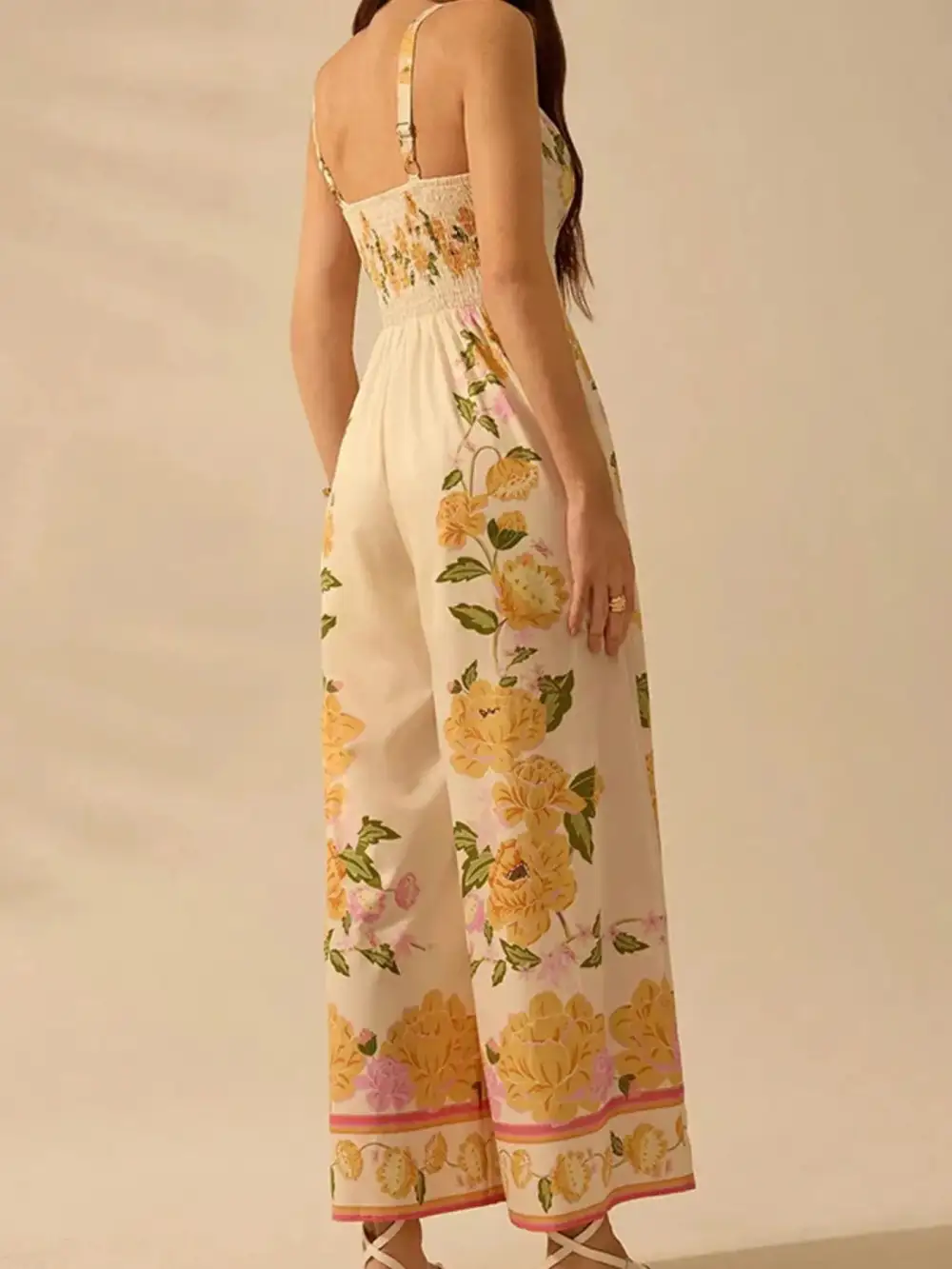 Classic Floral Wide Leg Jumpsuit