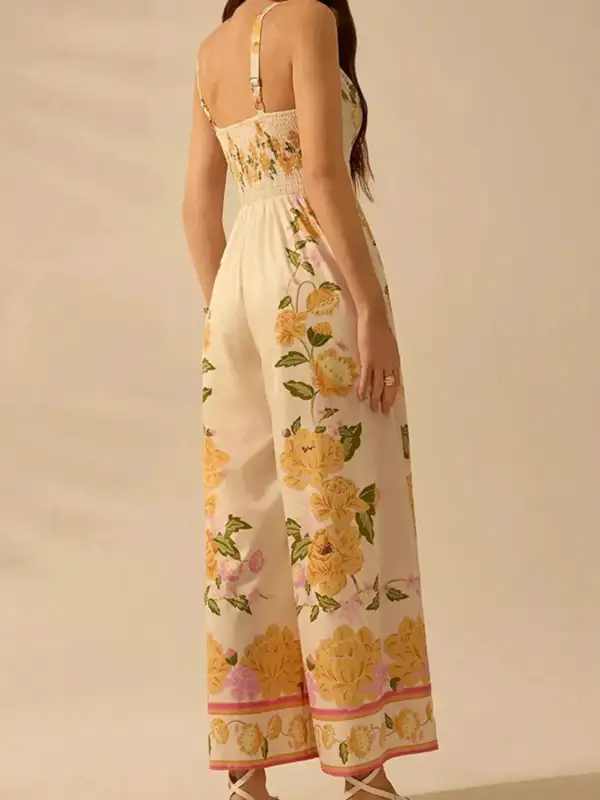 Classic Floral Wide Leg Jumpsuit