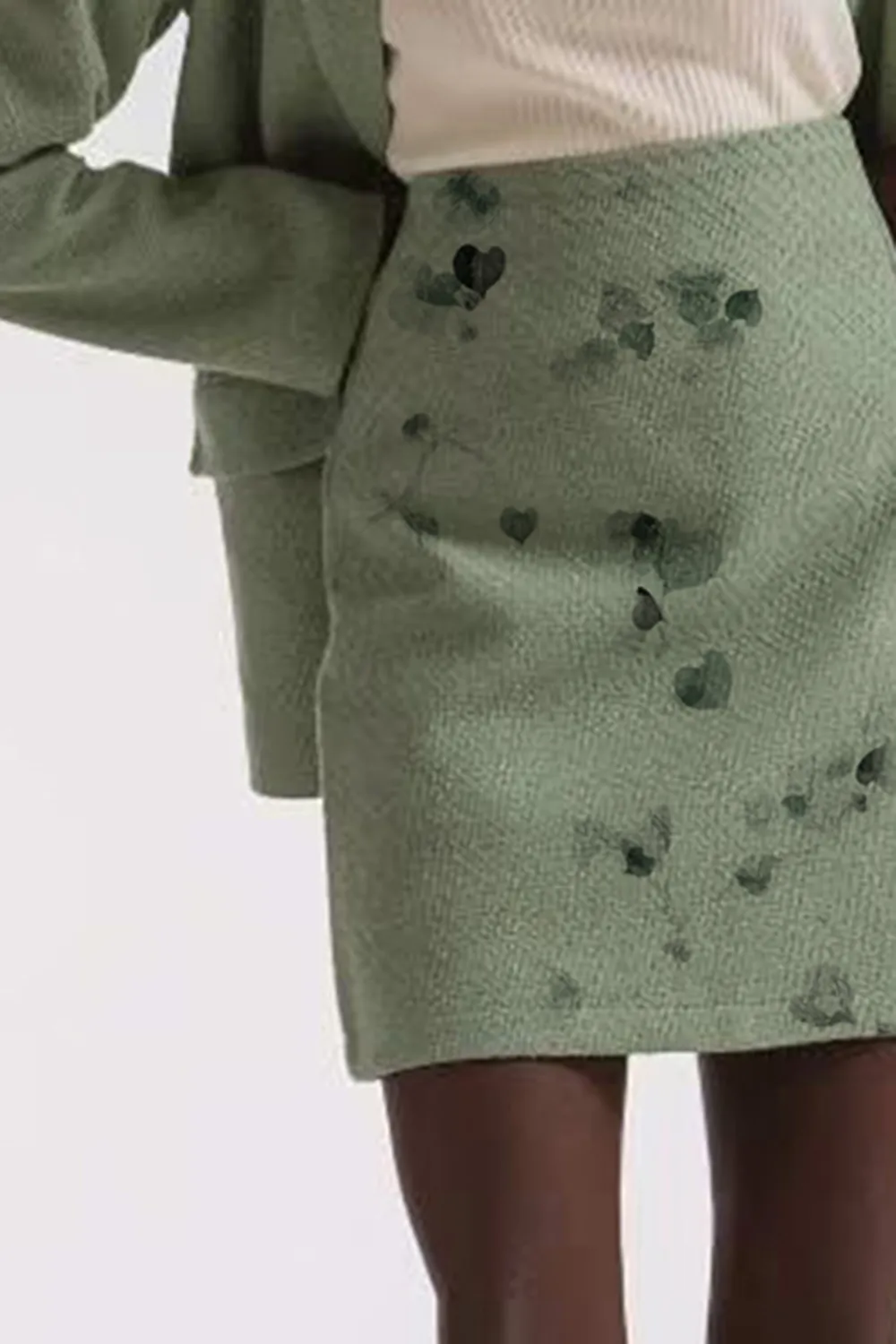 Embroidered Tweed Mini Skirt