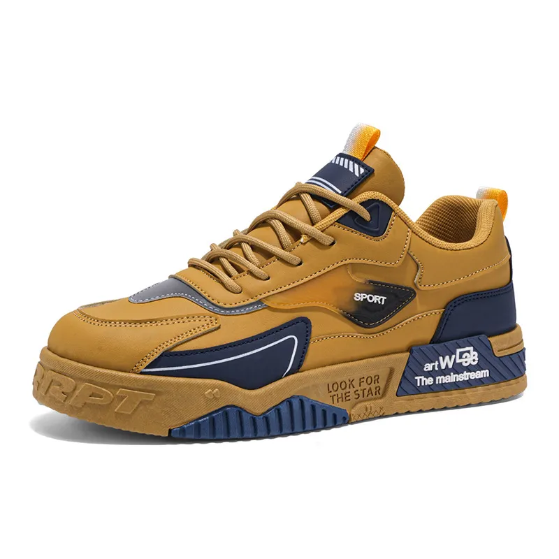 Men's Color-Block PVC Sneakers Fall New Breathable Casual Shoes Lightweight Versatile Comfortable Retro Agam Shoes