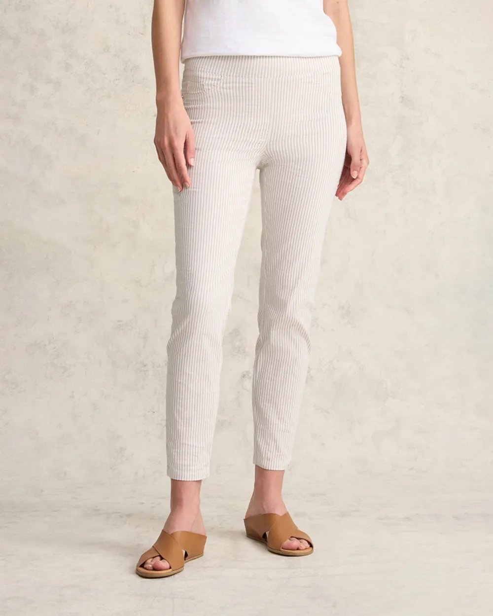 Striped Cropped Pants For Elegant Daily Style