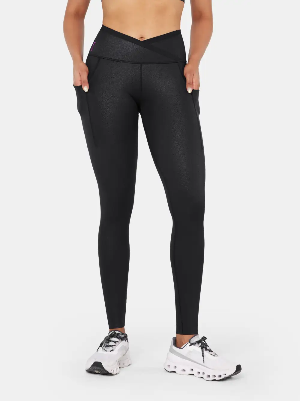 Body Sculpt Faux Leather Side Pocket Leggings