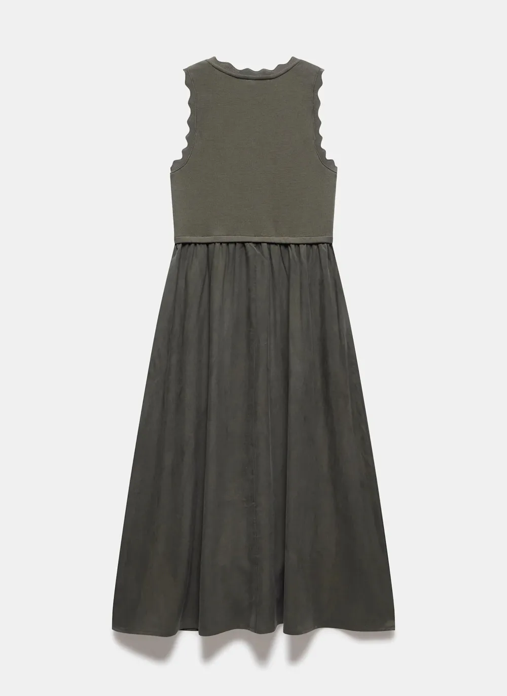 Casual Style Scallop Midi Dress