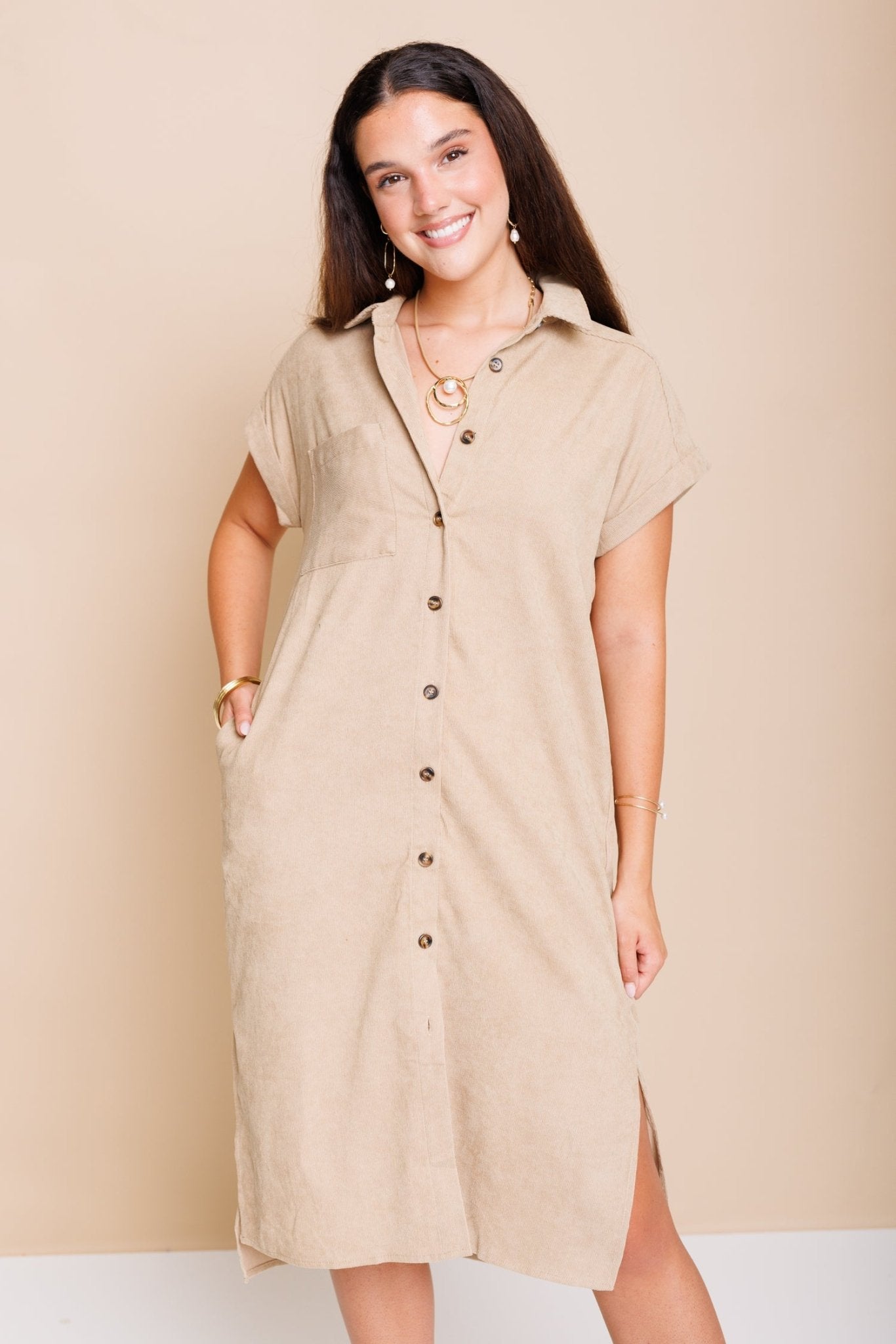 Espresso Midi Dress, CAMEL