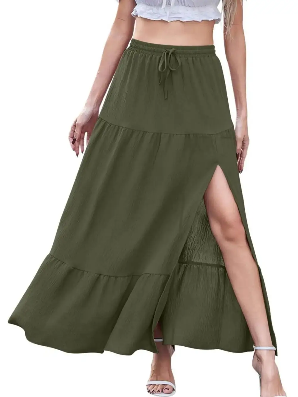 Ruffle Trim Full Skirt