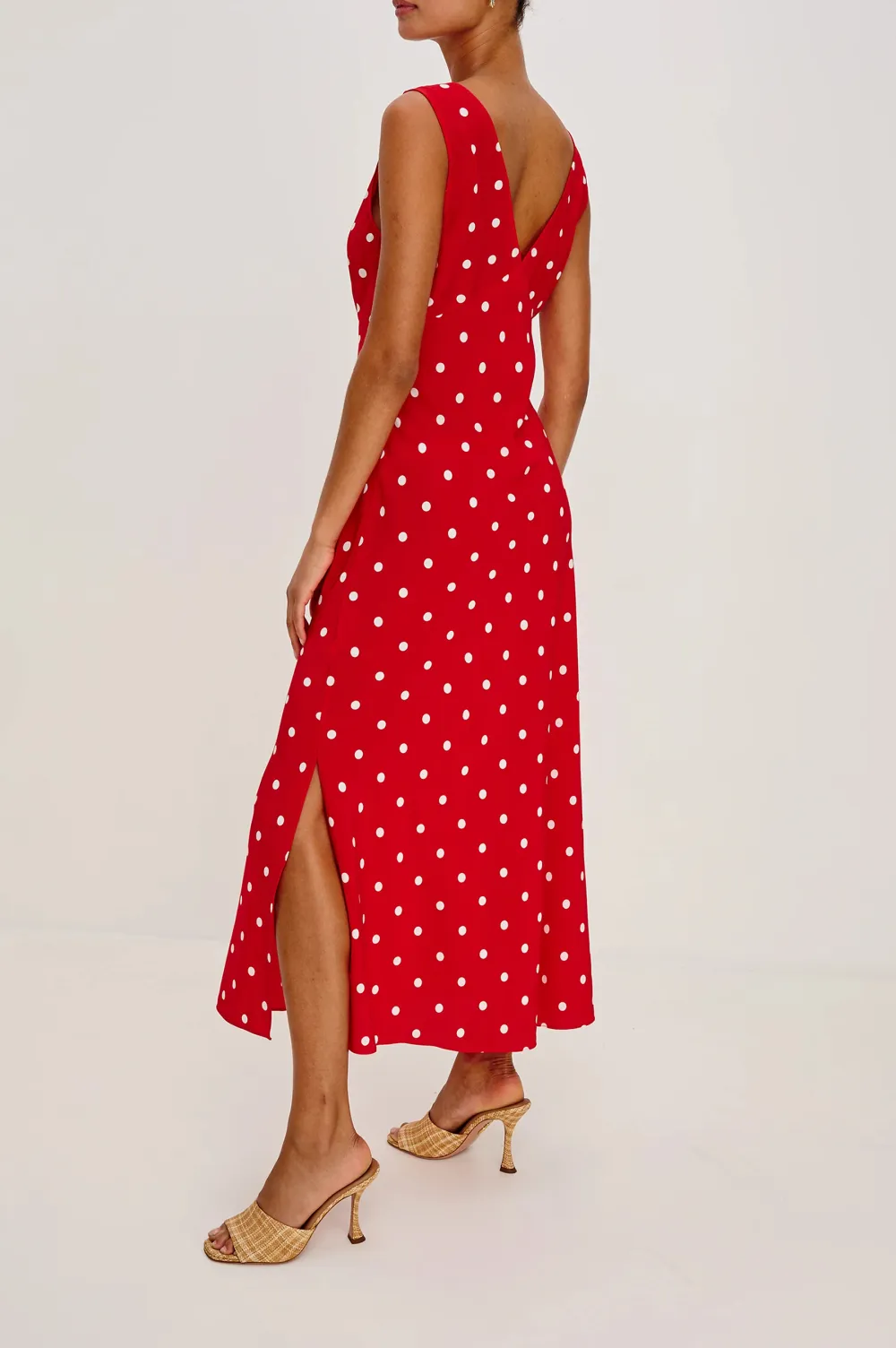 Retro Polka Dot V-Neck Elegant Dress