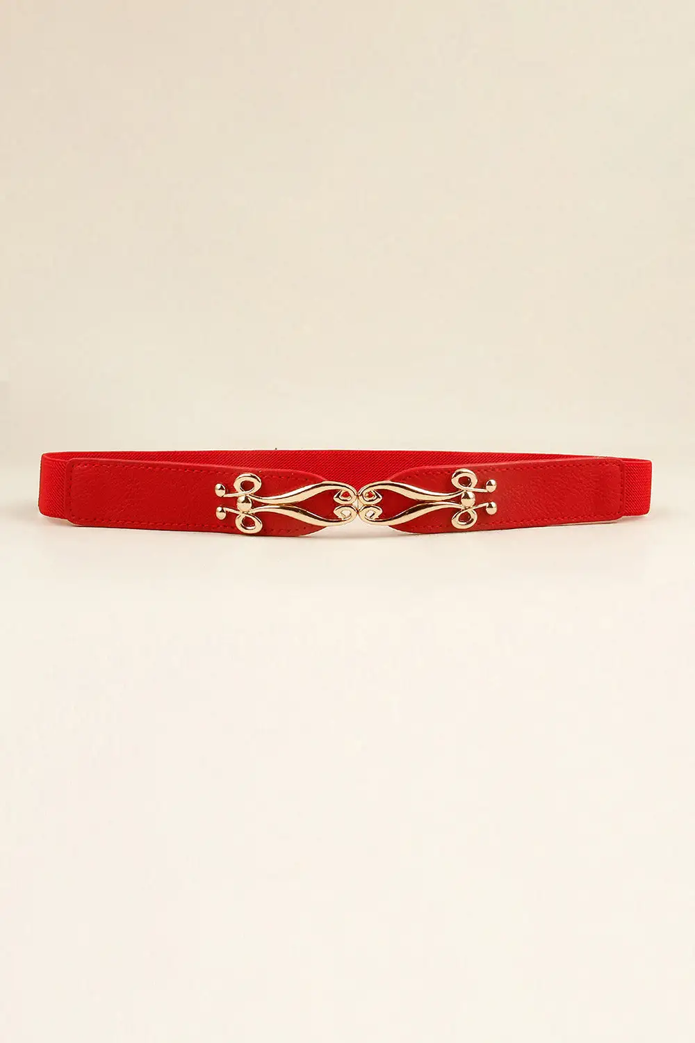 Polished Buckle Stretch Belt