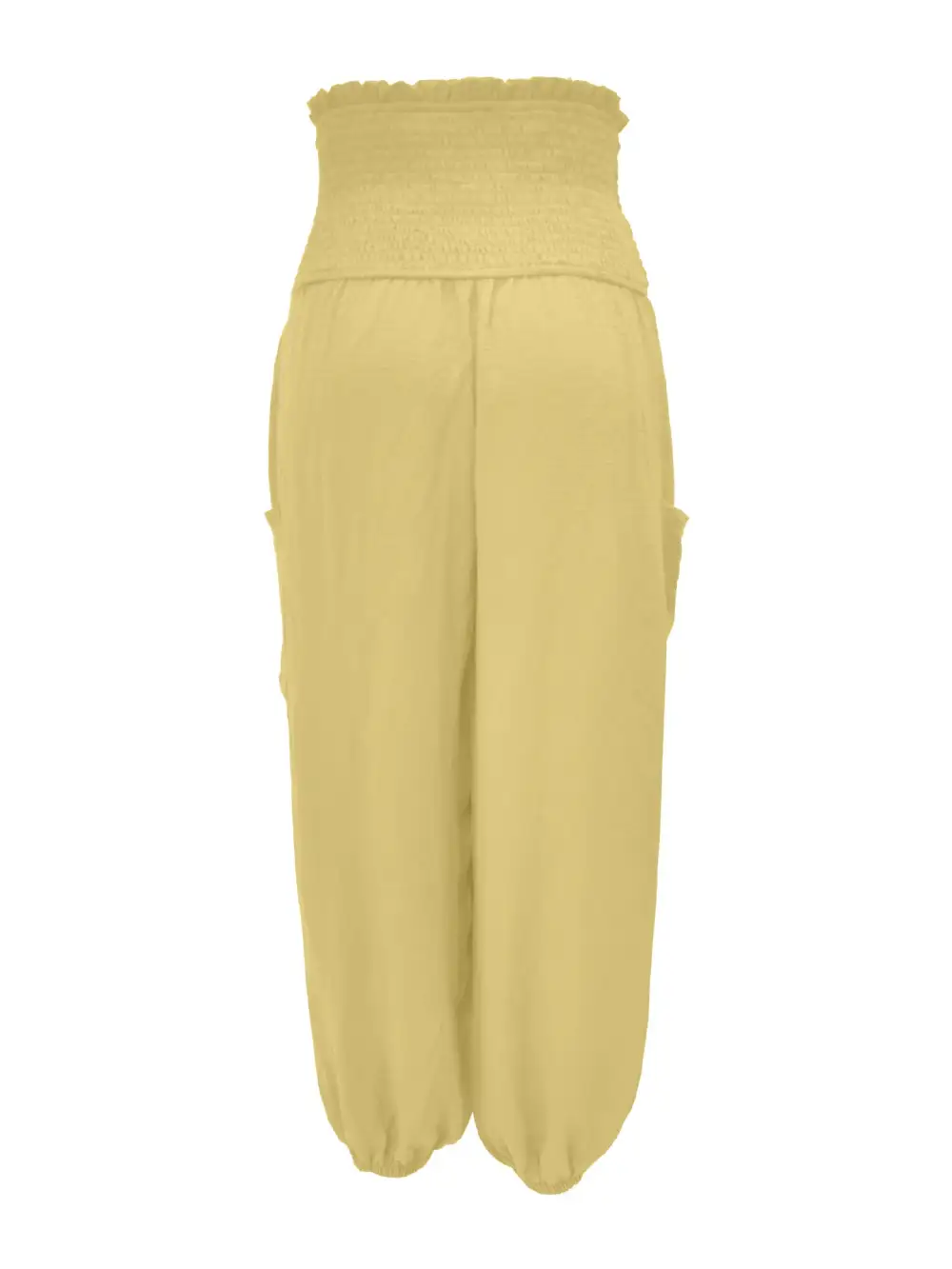 Full Size Smocked Waist Harem Pants with Pockets