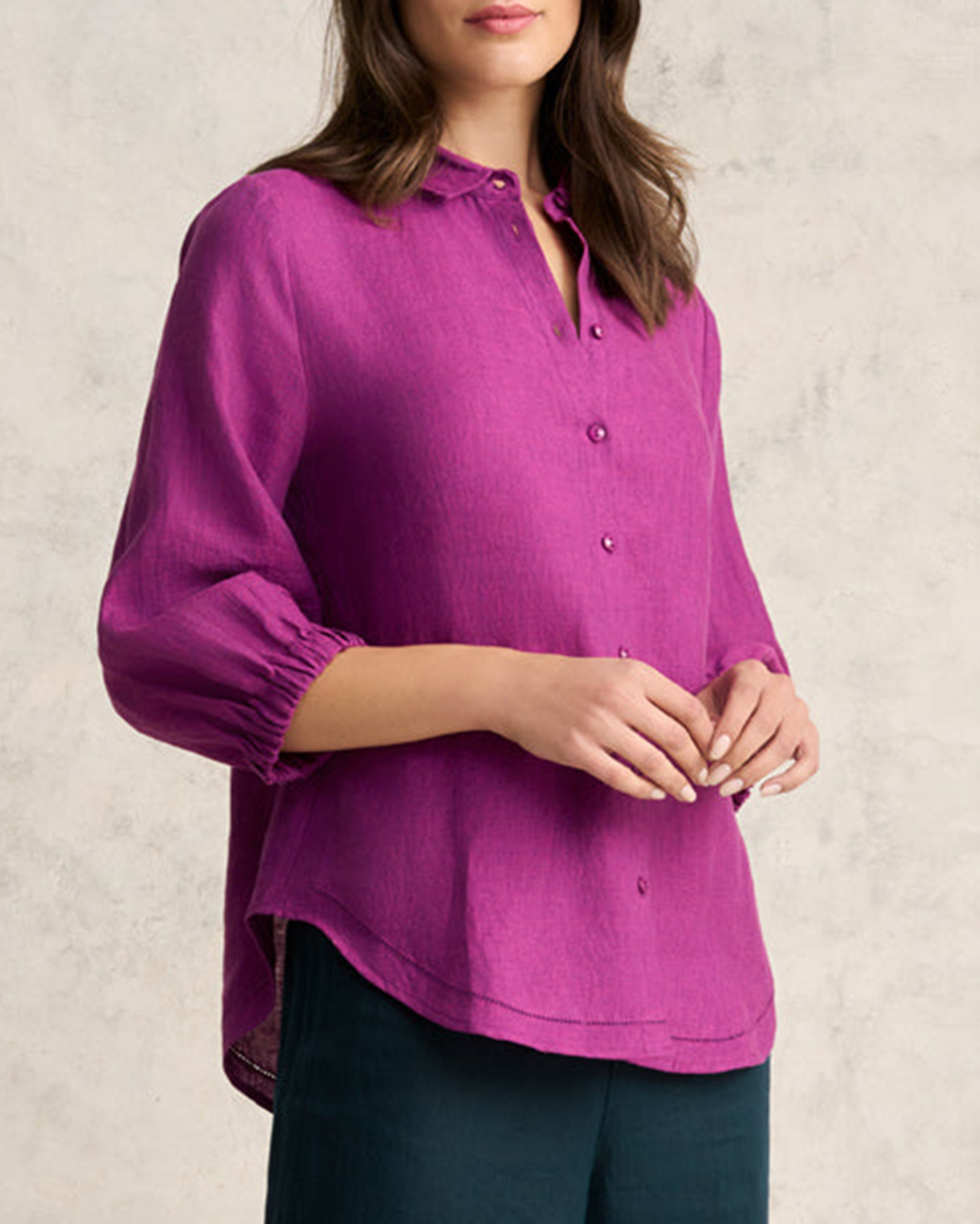 3/4 Sleeve Linen Shirt