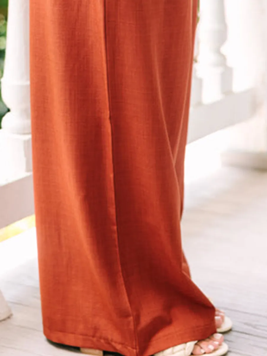 Brown Wide Leg Trousers