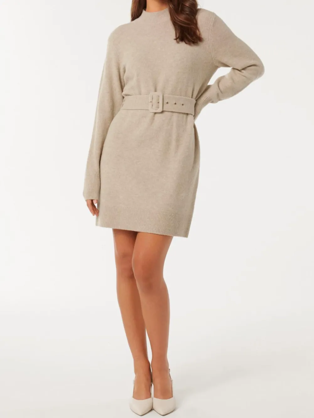 Belted Mini Knit Dress
