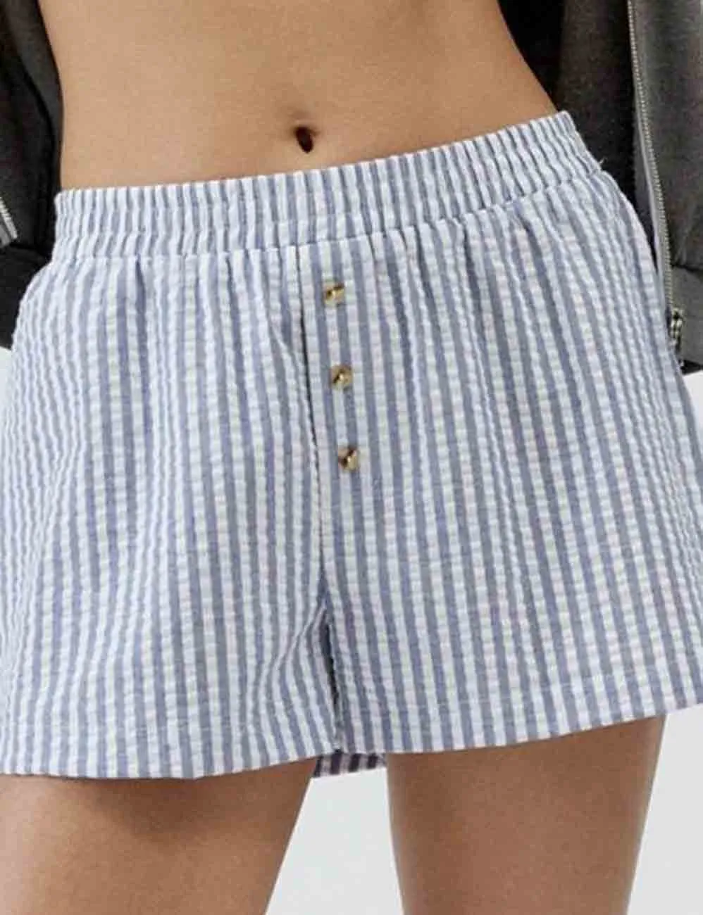 Color Block Stripe Waist Shorts