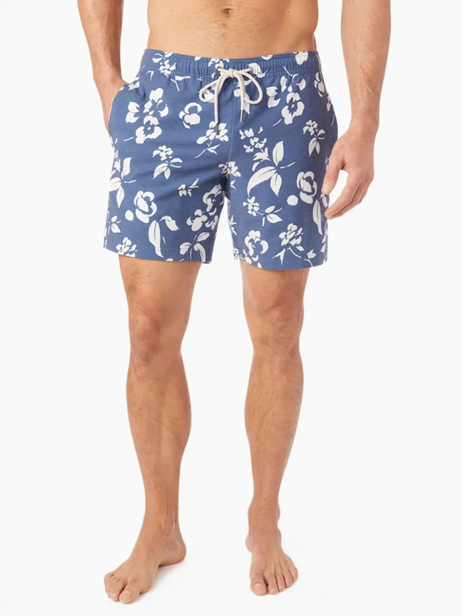 Men's Navy Floral Beach Shorts