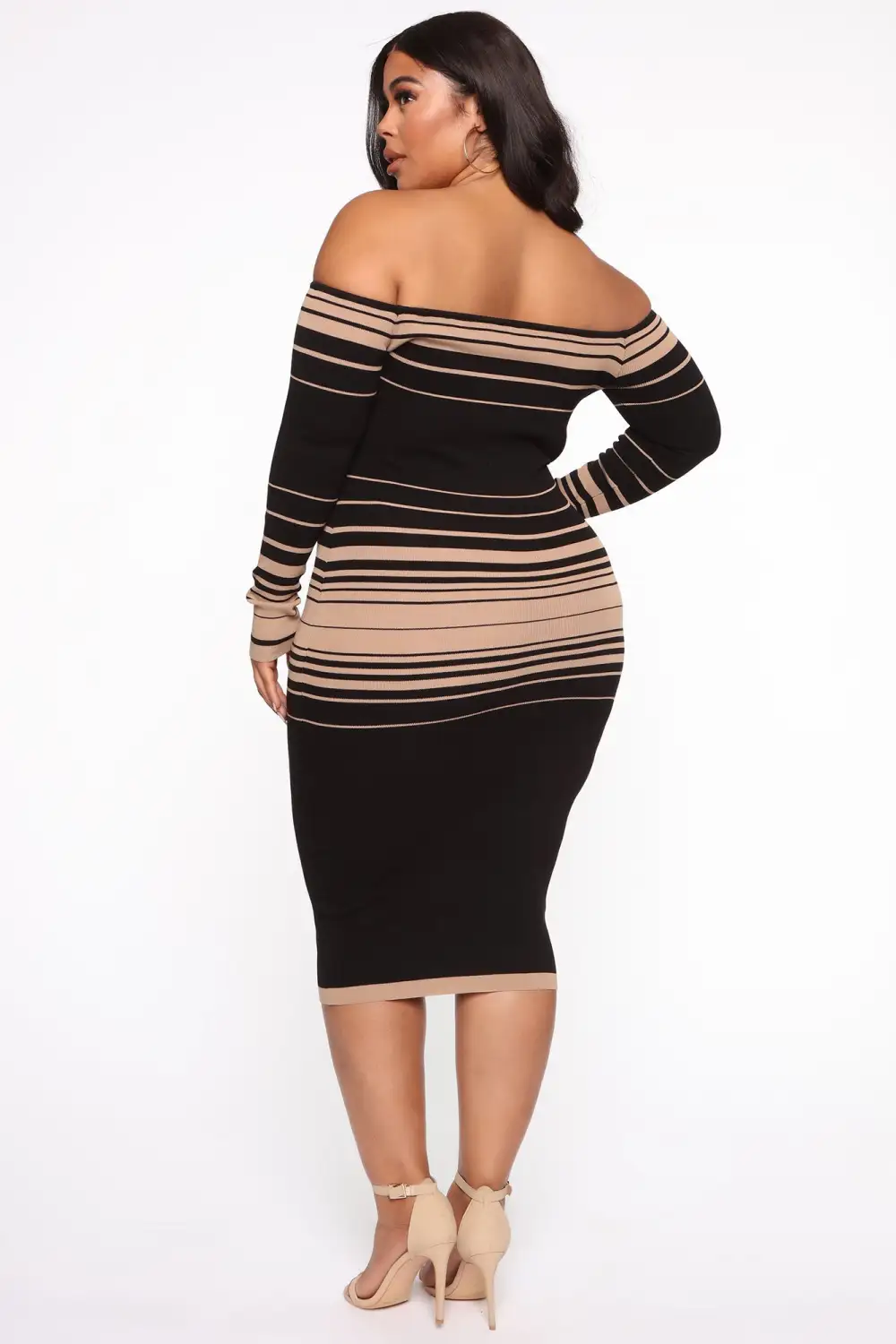 Catch Me Offline Sweater Dress - Black/Brown
