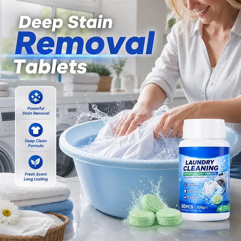 🧼50% OFF NOW! Laundry Stain Remover Effervescent Tablets, Deep Stain Removal Laundry Cleaning Tablets, Fresh‑Scent Soaking Cleaner for Clothes, Multi‑Purpose Garment Cleaning Tabs