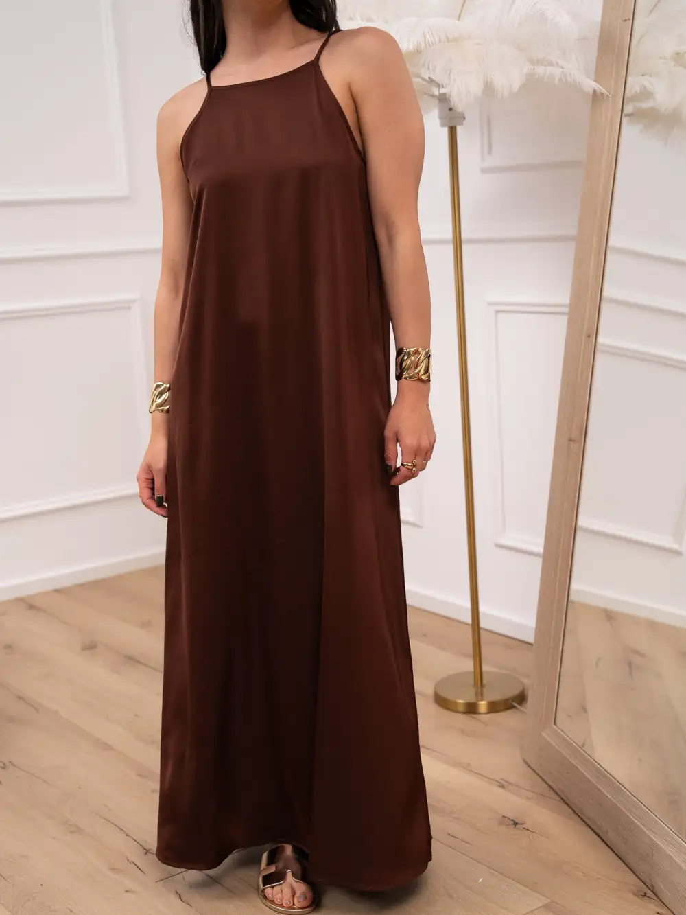 Cedar Maxi V Neck Viscose Dress